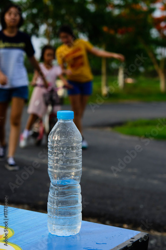 fresh water bottle in the park