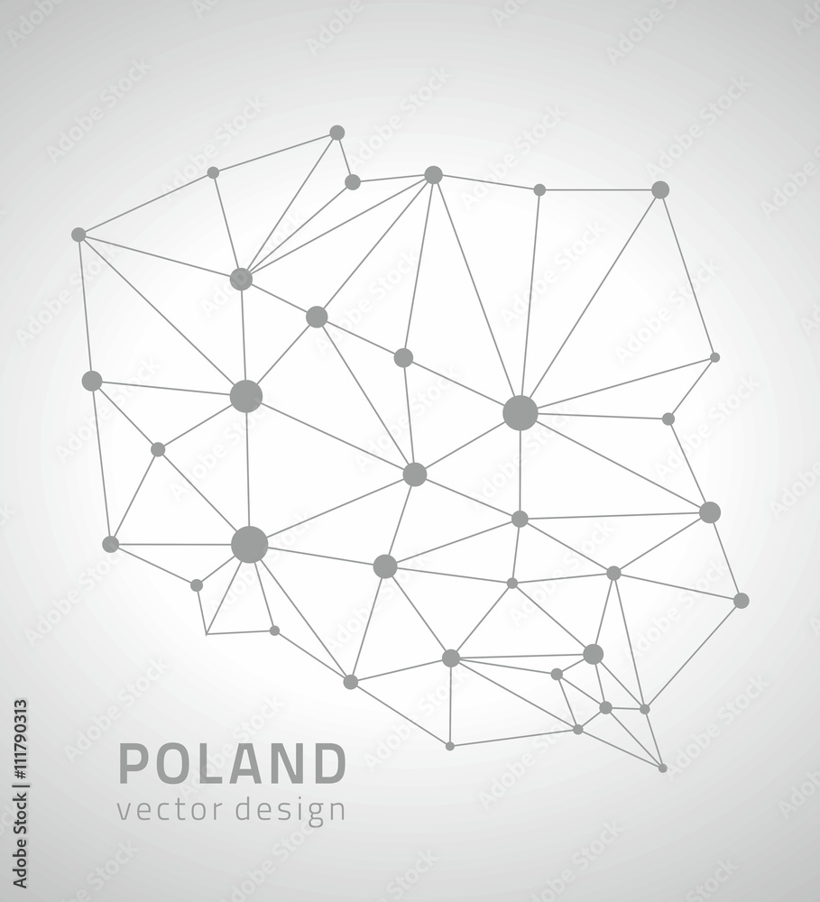 Fototapeta Poland vector outline map