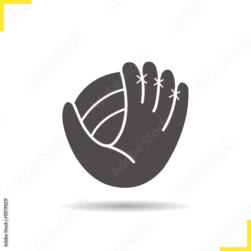 Baseball glove with ball icon