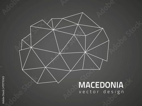 Macedonia vector contour black map