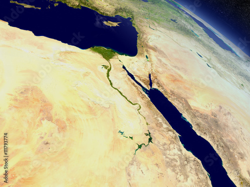 Cuadro en lienzo Egypt from space
