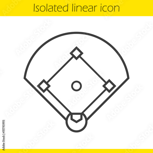 Baseball field linear icon