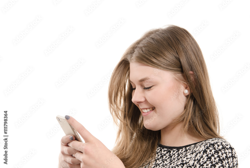 Happy teenager with a mobile phone Happy teenager with a mobile phone