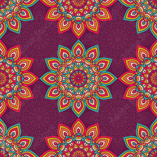 Ethnic floral seamless pattern