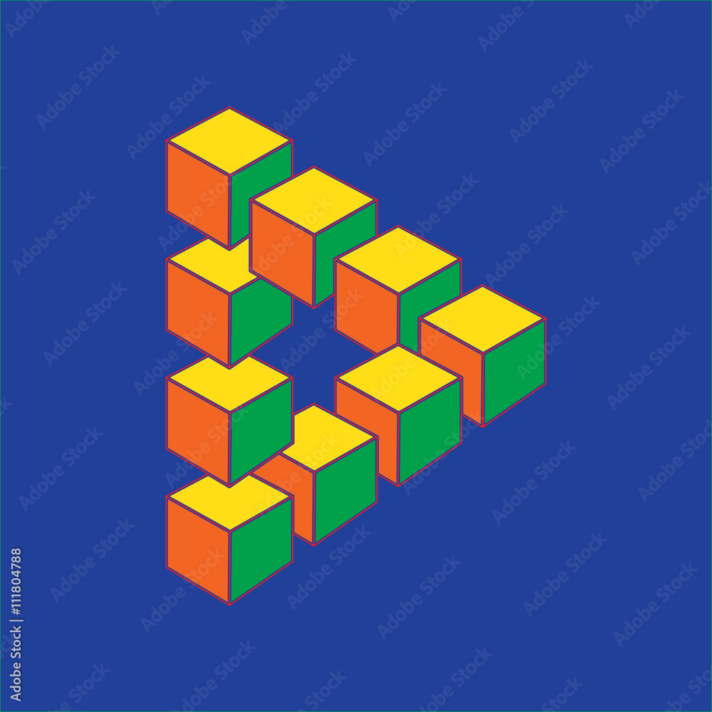 Optical illusion, abstract geometric design element. Optical illusion, abstract geometric design element.