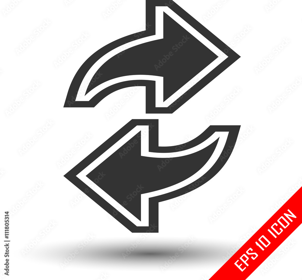 Reset button, reload arrows symbol. Refresh arrows logo. Vector illustration on a white background. Reset button, reload arrows symbol. Refresh arrows logo. Vector illustration on a white background.