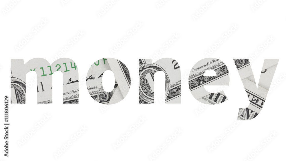money text from dollar bill on white background. money text from dollar bill on white background.