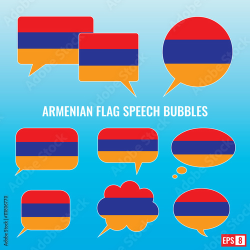 Armenian Flag Speech Bubbles
