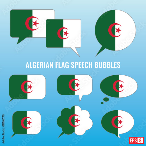 Algerien Flag Speech Bubbles