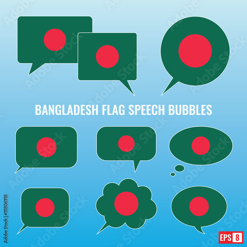 Bangladesh Flag Speech Bubbles