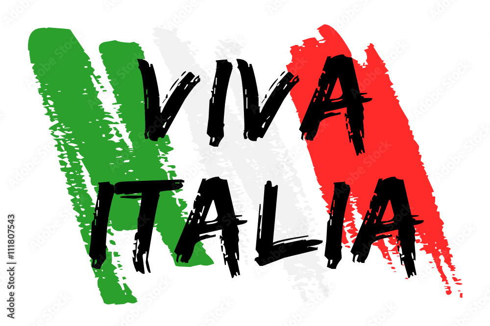 Drapeau Italie Viva Italia Stock Vector Adobe Stock