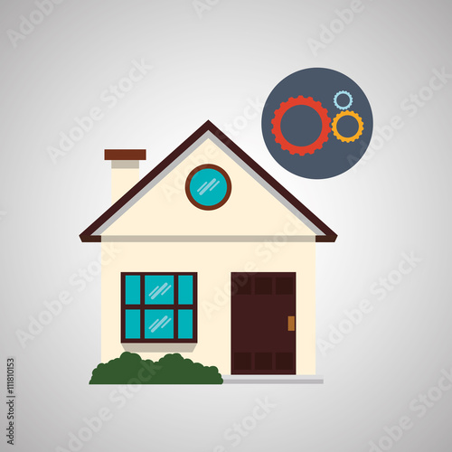 Smart house design. home icon. White background 