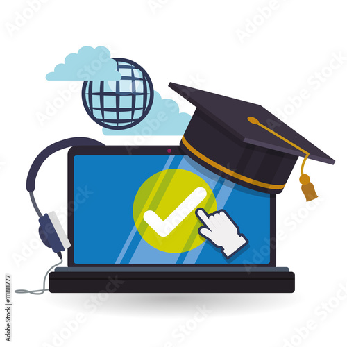 E-learning design. Education icon. Isolated illustration