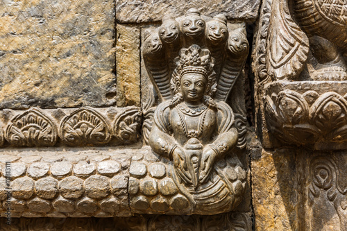 Hindu deity stone relief