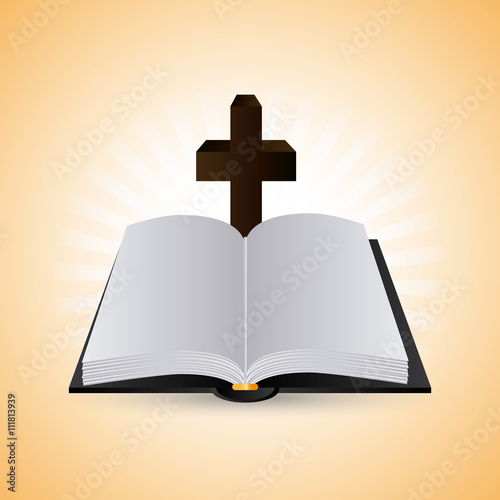 Bible design. Book icon. Flat illustration