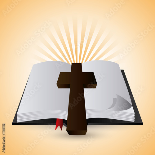 Bible design. Book icon. Flat illustration