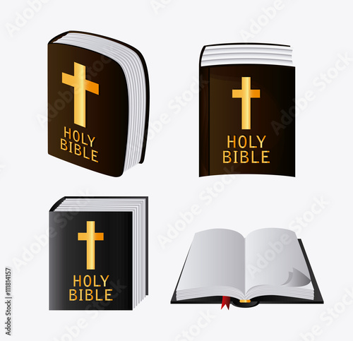 Bible design. Book icon. Flat illustration