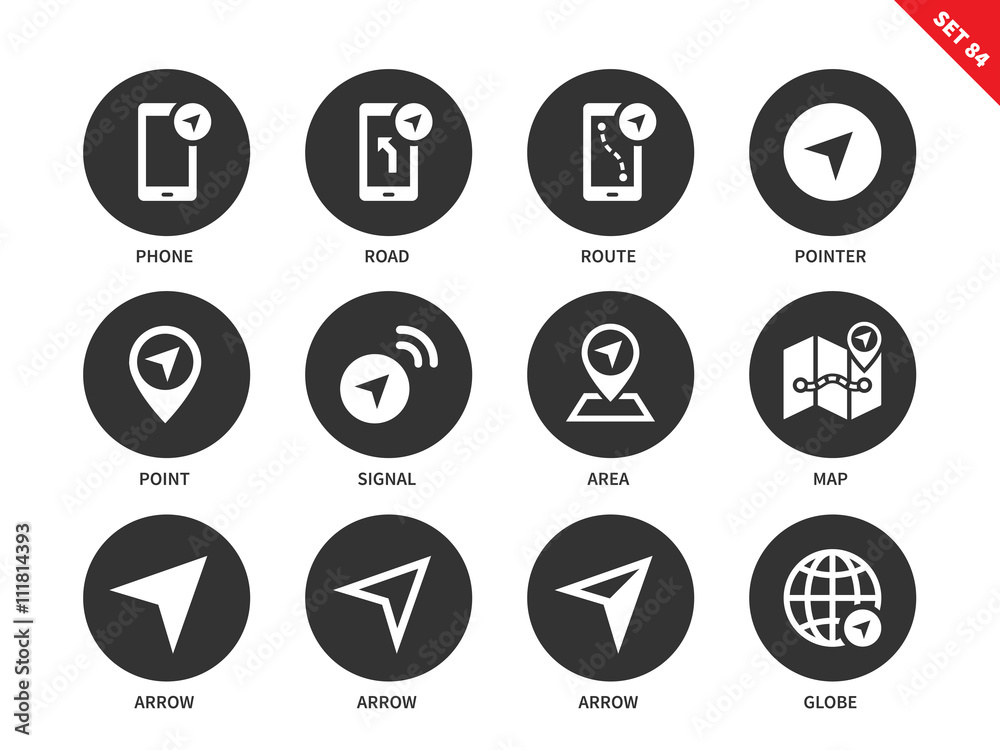 Navigator icons on white background Navigator icons on white background