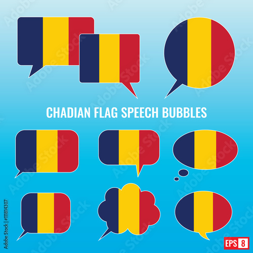 Chadian Flag Speech Bubbles
