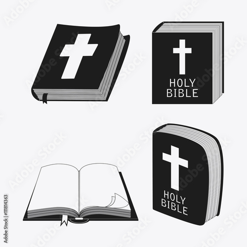 Bible design. Book icon. Flat illustration