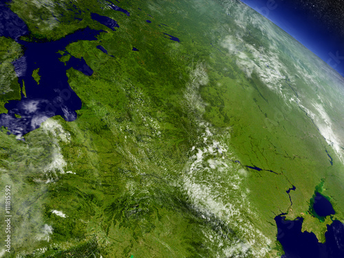 Fototapeta Naklejka Na Ścianę i Meble -  East Europe from space