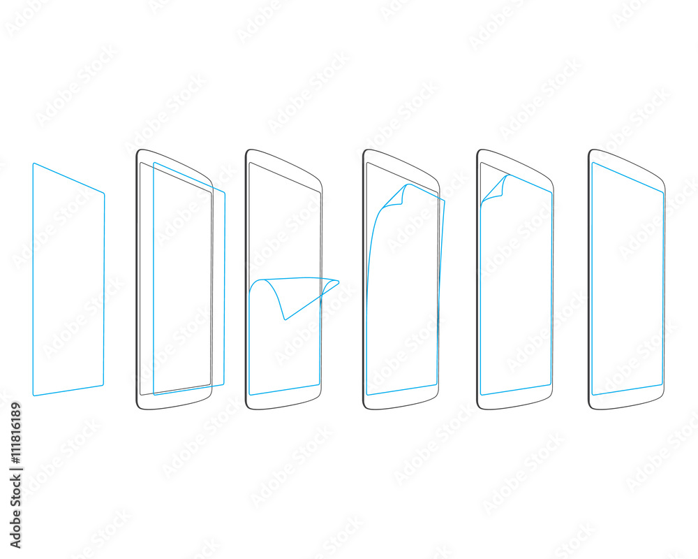 steps of sticking the screen protector smartphones steps of sticking the screen protector smartphones