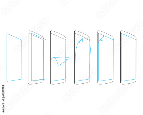 steps of sticking the screen protector smartphones