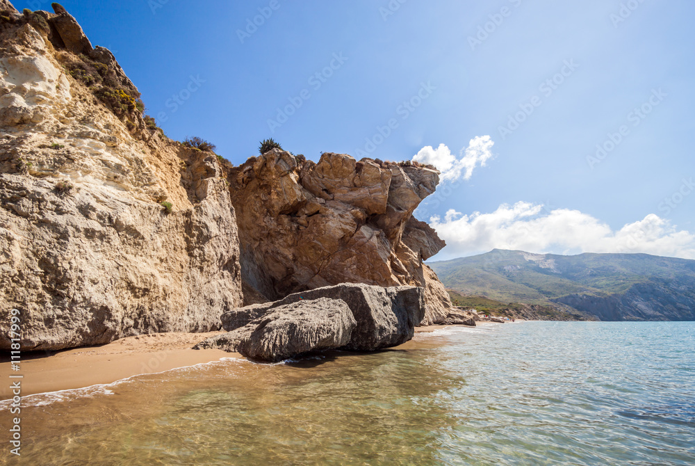 Beautiful beach with monumental rocks Kalamaki Zakynthos Greece Beautiful beach with monumental rocks Kalamaki Zakynthos Greece