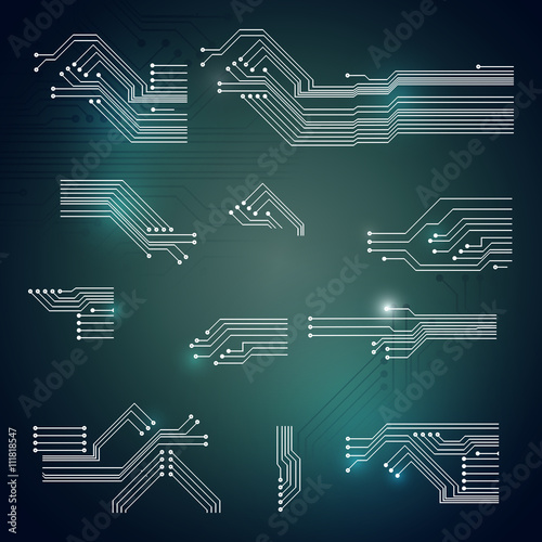 Abstract vector background with high tech circuit board Vector Illustration