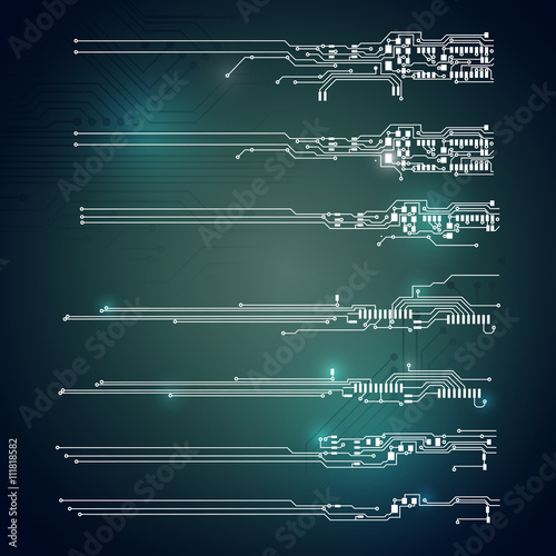Abstract vector background with high tech circuit board Vector Illustration