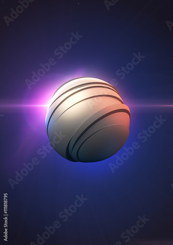 Abstract 3d rendering white sliced ball © Andrey_A