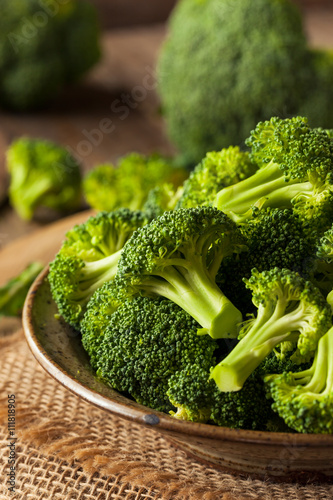 Healthy Green Organic  Raw Broccoli Florets