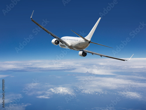 White passenger wide-body plane