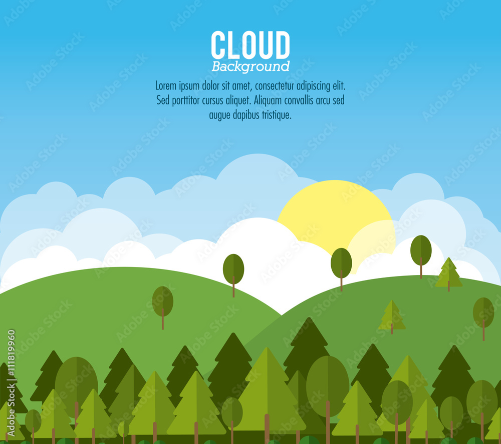 Cloud design. Wheater icon. Colorful illustration