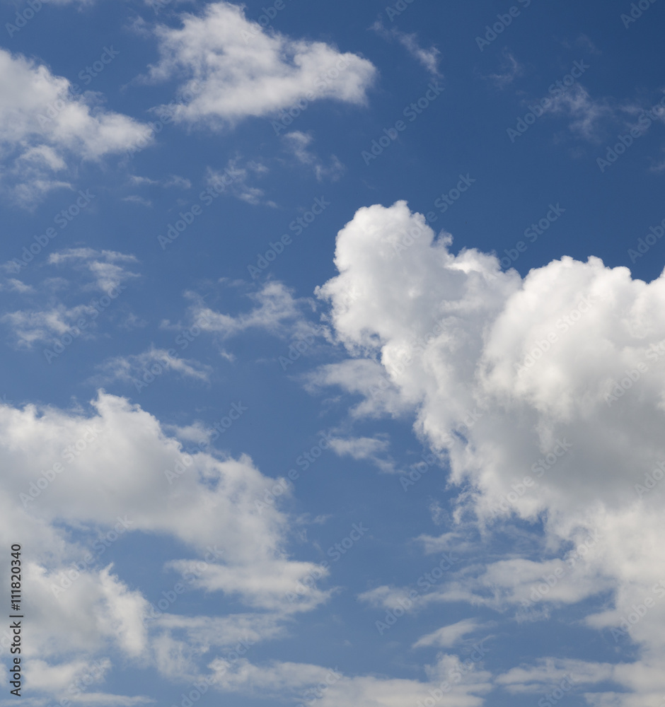 White clouds in deep blue sky White clouds in deep blue sky