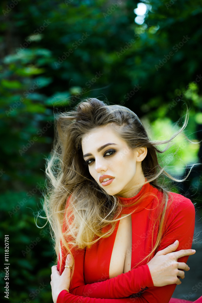 Sexy young woman with long hair Sexy young woman with long hair