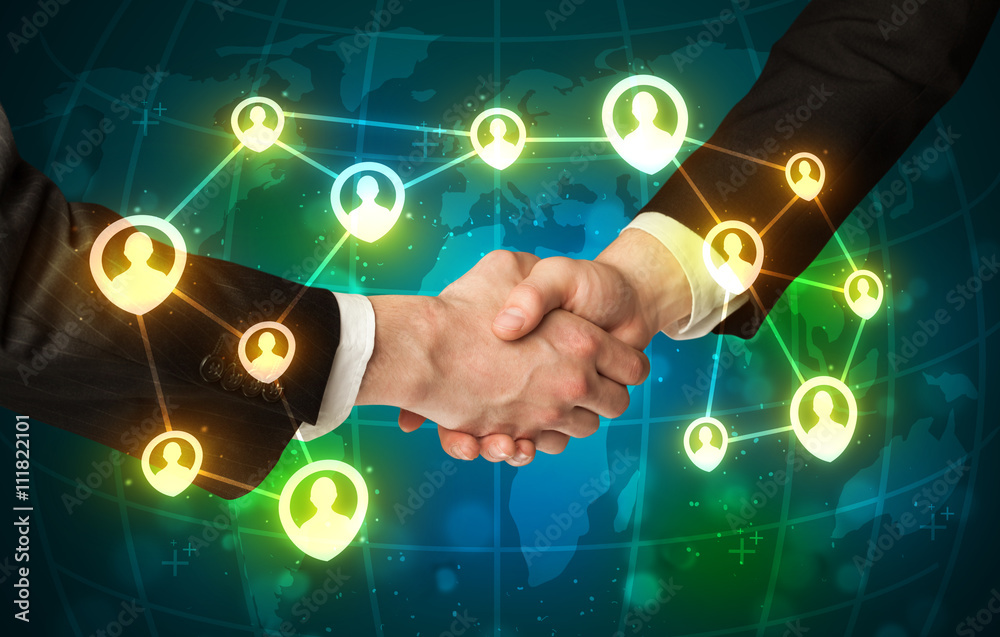 handshake, social netwok concept