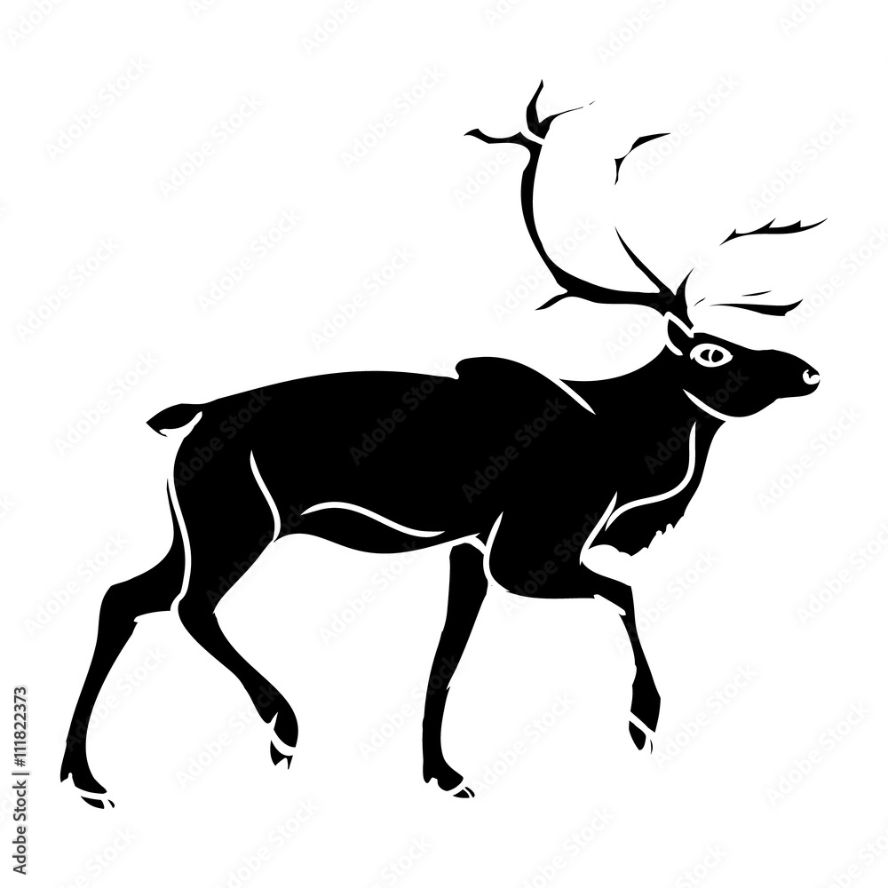 Grey deer (silhouette)2 Grey deer (silhouette)2