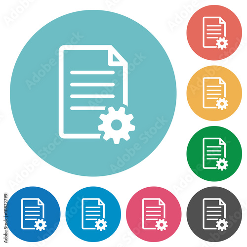 Flat document setup icons