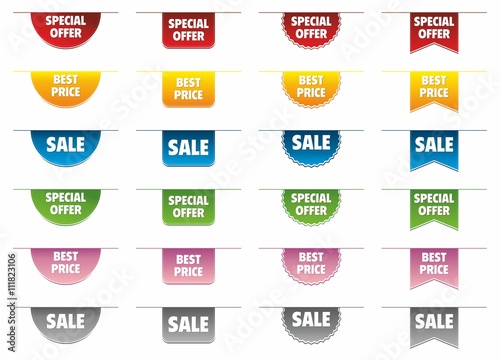 Promotion stickers tags seller shop