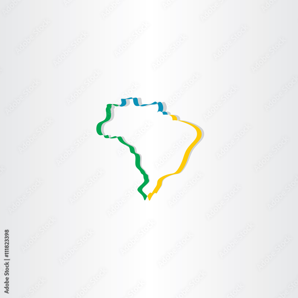 brazil stylized map vector icon
