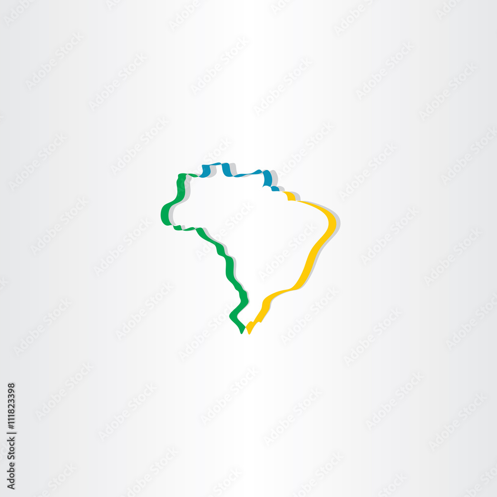 brazil stylized map vector icon brazil stylized map vector icon