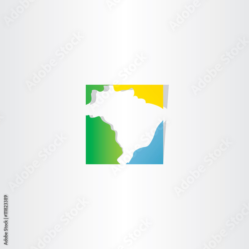 brazil logo map vector icon
