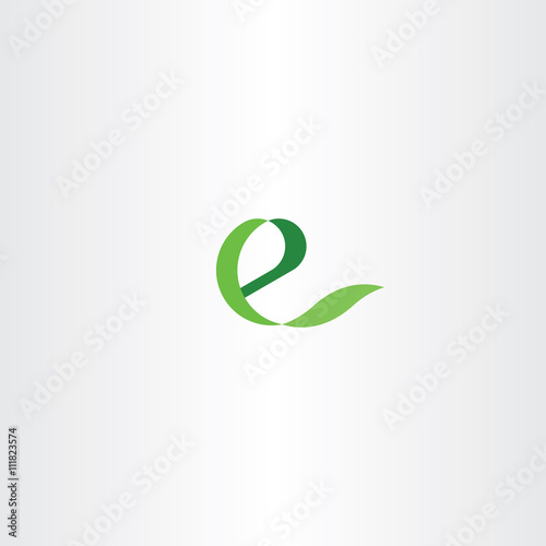 eco green e letter icon e vector health logo