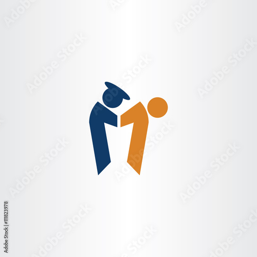 policeman arrest criminal vector icon logo