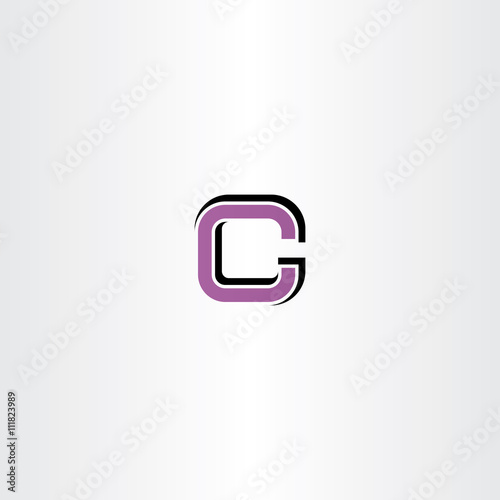 purple letter c logotype vector sign element icon