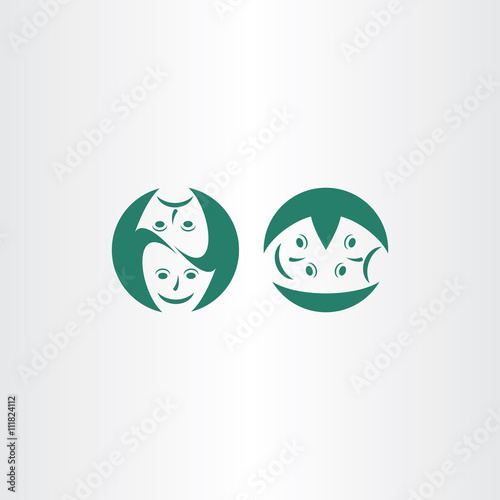 theatre masks icon vector logo symbol