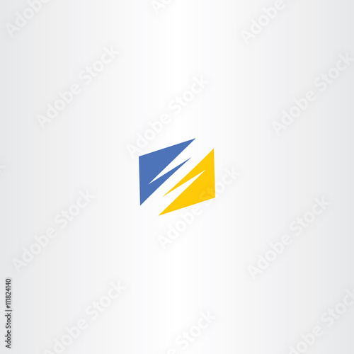 thunder yellow blue logo icon vector