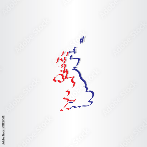 united kingdom stylized icon vector map