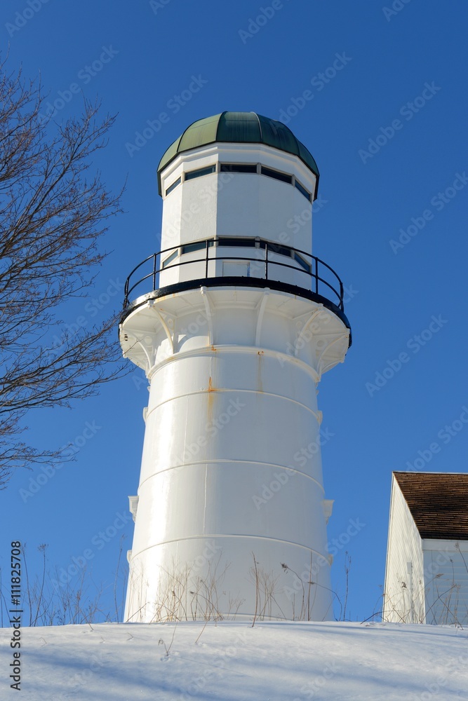 Cape Elizabeth Lighthouse, also known as Two Lights, located in Town of Cape Elizabeth, Maine, USA.